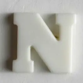 Buchstabenknopf N – Größe: 11mm – Farbe: weiß Mega-Angebot