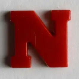 Buchstabenknopf N – Größe: 11mm – Farbe: rot Preisknaller