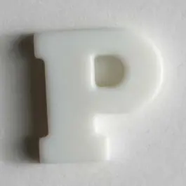 Aktuell Buchstabenknopf P – Größe: 11mm – Farbe: weiß