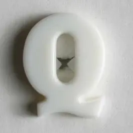 Solange Der Vorrat Reicht Buchstabenknopf Q – Größe: 11mm – Farbe: weiß