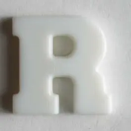 Buchstabenknopf R – Größe: 11mm – Farbe: weiß Geld-Zurück-Garantie
