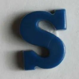Buchstabenknopf S – Größe: 11mm – Farbe: blau Preisreduziert
