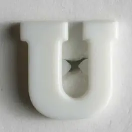Buchstabenknopf U – Größe: 11mm – Farbe: weiß Sonderaktion