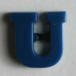Buchstabenknopf U – Größe: 11mm – Farbe: blau Versand Am Gleichen Tag