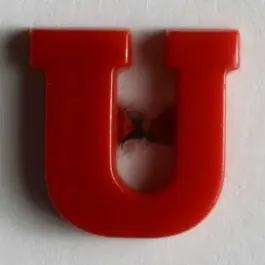 Neu Im Sortiment Buchstabenknopf U – Größe: 11mm – Farbe: rot