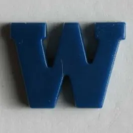 Buchstabenknopf W – Größe: 11mm – Farbe: blau Direktkauf
