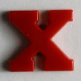 Begrenztes Angebot Buchstabenknopf X – Größe: 11mm – Farbe: rot