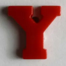 Buchstabenknopf Y – Größe: 11mm – Farbe: rot Wochenendangebot