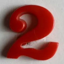 Nur Für Kurze Zeit Zahlenknopf 2 – Größe: 11mm – Farbe: rot