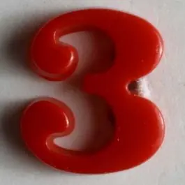 Sichere Zahlung Zahlenknopf 3 – Größe: 11mm – Farbe: rot