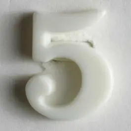 Zahlenknopf 5 – Größe: 11mm – Farbe: weiß Sale