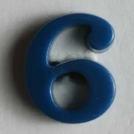 Letzte Chance Zahlenknopf 6 – Größe: 11mm – Farbe: blau