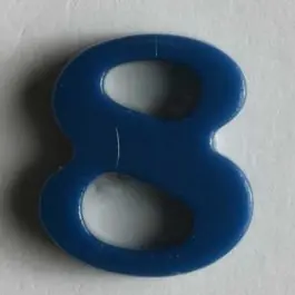 Zahlenknopf 8 – Größe: 11mm – Farbe: blau Schneller Versand