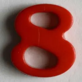 Zahlenknopf 8 – Größe: 11mm – Farbe: rot Aktuell
