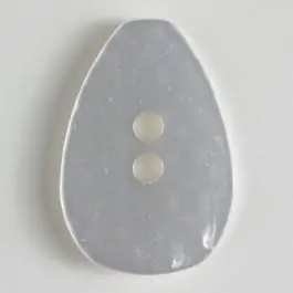 Markenware Polyesterknopf, tropfenförmig, 2 Loch – Größe: 38mm – Farbe: weiß