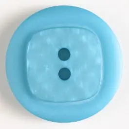 Polyesterknopf, mit quadratischer Erhöhung um 2 Knopflöcher – Größe: 25mm – Farbe: blau Im Trend