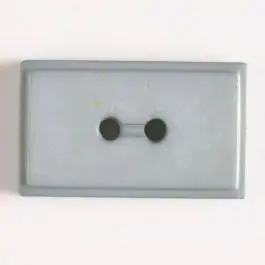 Rechteckiger Kunststoff-Knopf mit schmalem Rand, 2 Loch – Größe: 30mm – Farbe: grau Geld-Zurück-Garantie
