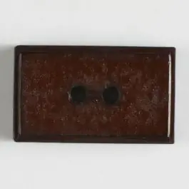 Exklusiv Rechteckiger Kunststoff-Knopf mit schmalem Rand, 2 Loch – Größe: 30mm – Farbe: braun