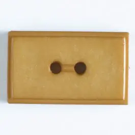 Aktuell Rechteckiger Kunststoff-Knopf mit schmalem Rand, 2 Loch – Größe: 30mm – Farbe: gelb