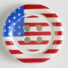 Kostenloser Rückversand USA-Knopf stars&stripes, 4-loch – Größe: 28mm – Farbe: weiß