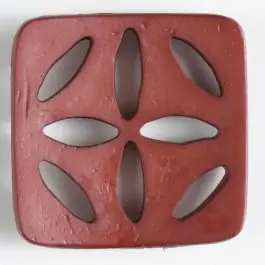 Kunststoffknopf, quadratisch, mit 8 zapfenförmigen Löchern – Größe: 60mm – Farbe: braun Preisreduziert