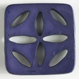 Super-Preis Kunststoffknopf, quadratisch, mit 8 zapfenförmigen Löchern – Größe: 60mm – Farbe: lila