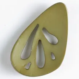Heute Kaufen Kunststoffknopf, oval mit 5 unterschiedlich großen, tropfenförmigen Löchern – Größe: 70mm – Farbe: dunkelgrün