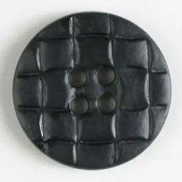 Kunststoffknopf, rund, gitterartig eingekerbt – Größe: 30mm – Farbe: schwarz Rabatt