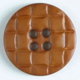 Kunststoffknopf, rund, gitterartig eingekerbt – Größe: 20mm – Farbe: braun Rabatt