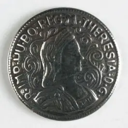 Sichere Zahlung Vollmetallknopf Büste der Maria Theresia mit Diadem – Größe: 19mm – Farbe: altsilber