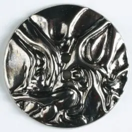 Vollmetallknopf mit ungleichmäßiger Struktur und 2 Löchern – Größe: 28mm – Farbe: altsilber Neuheit