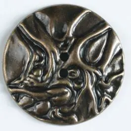 Vollmetallknopf mit ungleichmäßiger Struktur und 2 Löchern – Größe: 28mm – Farbe: altmessing Top-Seller