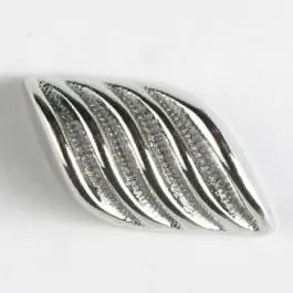 Vollmetall-Knebelknopf mit Rippen und Öse – Größe: 23mm – Farbe: silber Schnäppchen