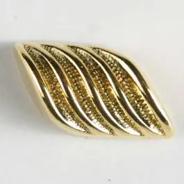 Ausverkauf Vollmetall-Knebelknopf mit Rippen und Öse – Größe: 18mm – Farbe: echt vergoldet