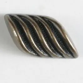 Vollmetall-Knebelknopf mit Rippen und Öse – Größe: 18mm – Farbe: altmessing Expressversand