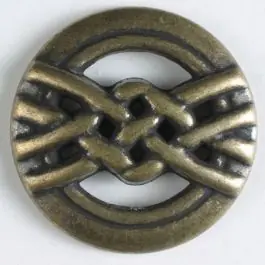 Preiswert Vollmetallknopf mit Überhandknoten – Größe: 25mm – Farbe: altmessing