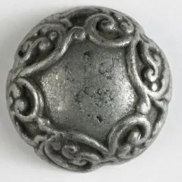 Vollmetallknopf, im Randbereich mit schönen Verzierungen und Öse – Größe: 30mm – Farbe: altzinn Super-Preis
