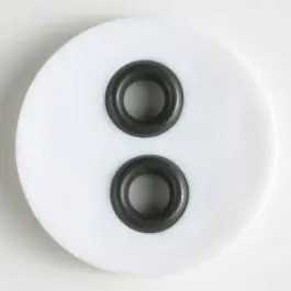 Kostenloser Rückversand Kunststoffknopf mit Metalllöchern – Größe: 23mm – Farbe: weiss