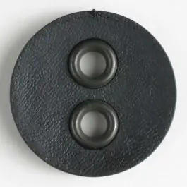 Kunststoffknopf mit Metalllöchern – Größe: 23mm – Farbe: schwarz Markenware