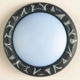 Sichere Zahlung Kunststoffknopf mit eingraviertem Ornament am Rand mit Öse – Größe: 25mm – Farbe: marineblau