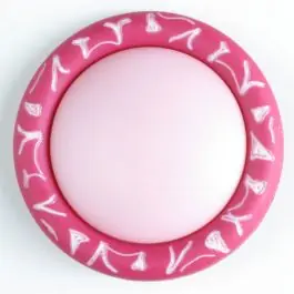 Kunststoffknopf mit eingraviertem Ornament am Rand mit Öse – Größe: 34mm – Farbe: pink Angebot