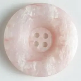 Bestpreis 4-loch Kunststoffknopf marmoriert mit runder Vertiefung – Größe: 25mm – Farbe: weiss
