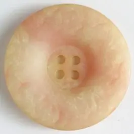 4-loch Kunststoffknopf marmoriert mit runder Vertiefung – Größe: 34mm – Farbe: beige Kostenloser Rückversand