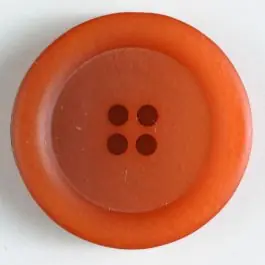 4-loch Kunststoffknopf mit breitem Rand – Größe: 28mm – Farbe: orange Premium