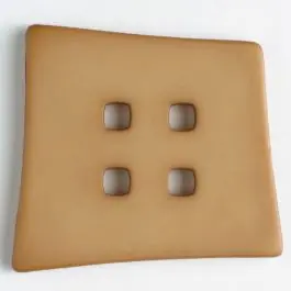Kunststoffknopf Kopfkissenform mit 4 quadratischen Löchern – Größe: 55mm – Farbe: beige Gratis Versand