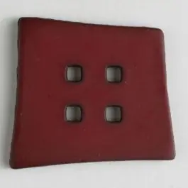 Jetzt Zugreifen Kunststoffknopf Kopfkissenform mit 4 quadratischen Löchern – Größe: 55mm – Farbe: rot