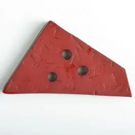 Kostenloser Rückversand Kunststoffknopf ungewöhnliches Viereck mit Einkerbungen mit 3 Löchern – Größe: 70mm – Farbe: rot