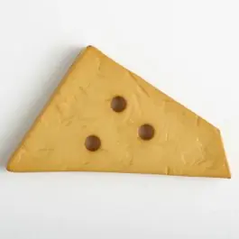 Kunststoffknopf ungewöhnliches Viereck mit Einkerbungen mit 3 Löchern – Größe: 70mm – Farbe: gelb Bestpreis