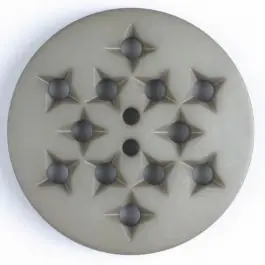 Neu Im Sortiment Kunststoffknopf mit 12 sternförmigen Vertiefungen mit 2 Löchern – Größe: 23mm – Farbe: beige