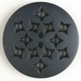 Kunststoffknopf mit 12 sternförmigen Vertiefungen mit 2 Löchern – Größe: 23mm – Farbe: marineblau Expressversand